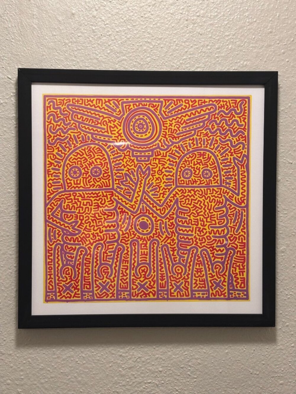 Keith Haring Framed 9x9 Inch Art Print - Untitled (1984)